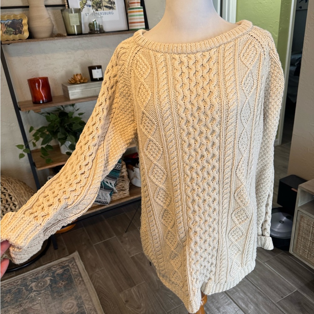 LL Bean Cable Knit Sweater - Sz M